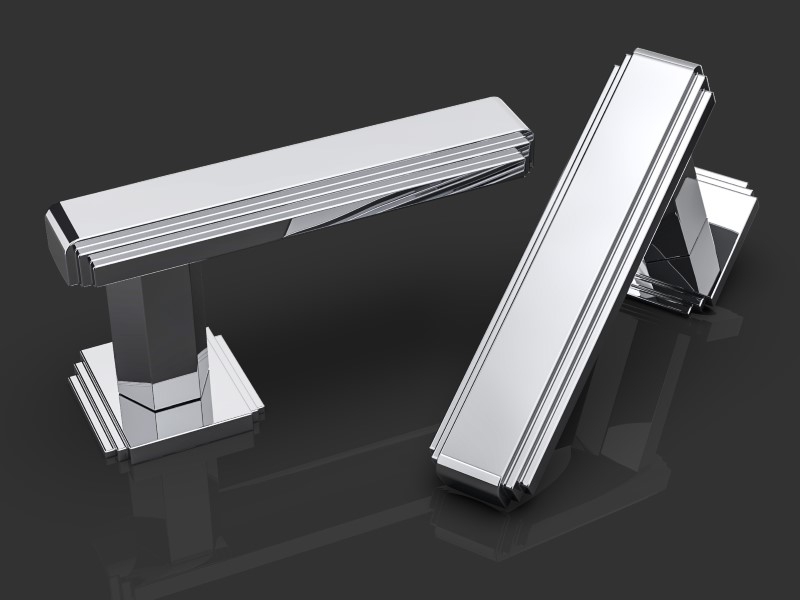 Дверная ручка на розетке Oliver Knights Amr LH полированный никель