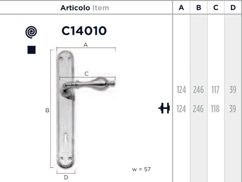 Дверная ручка на планке Enrico Cassina CLEMENTINA C14010