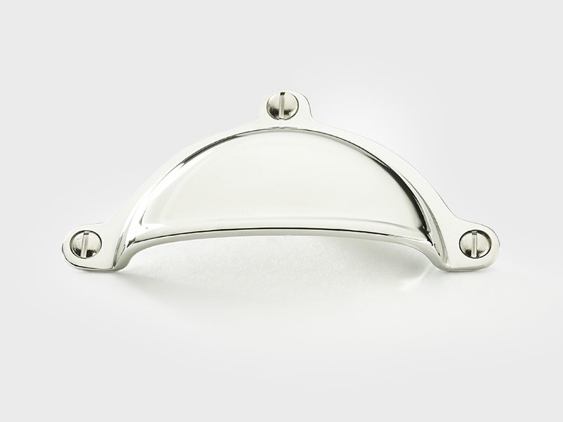 Мебельная ручка-ракушка Armac Martin Cotswold из полированного никеля