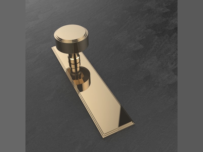 Дверная ручка-кноб Oliver Knights Ginglain DK on Backplate - PB полированная латунь