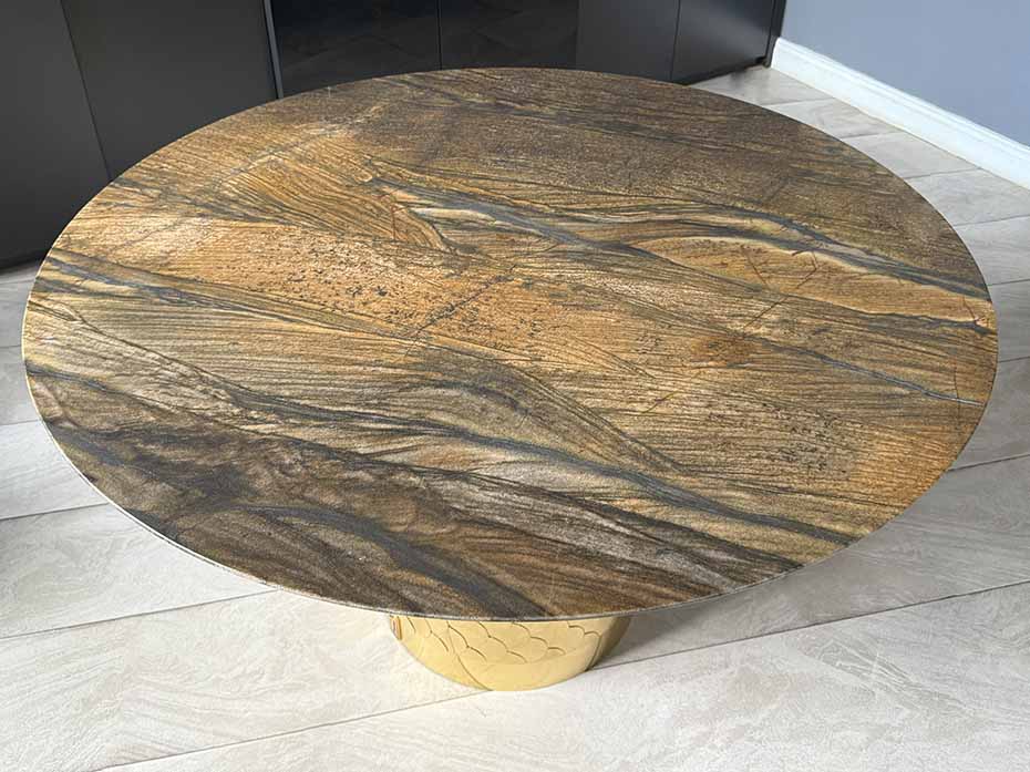 Стол обеденный круглый Ar-Deco FG-079 полированная латунь