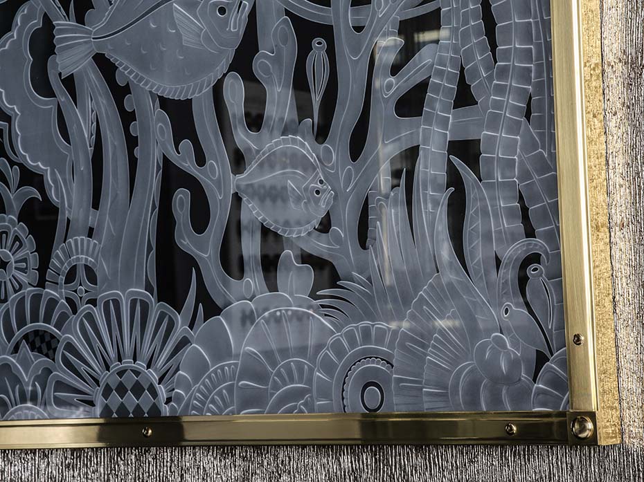 Картина со стеклом FURNITEK FG-300 латунь