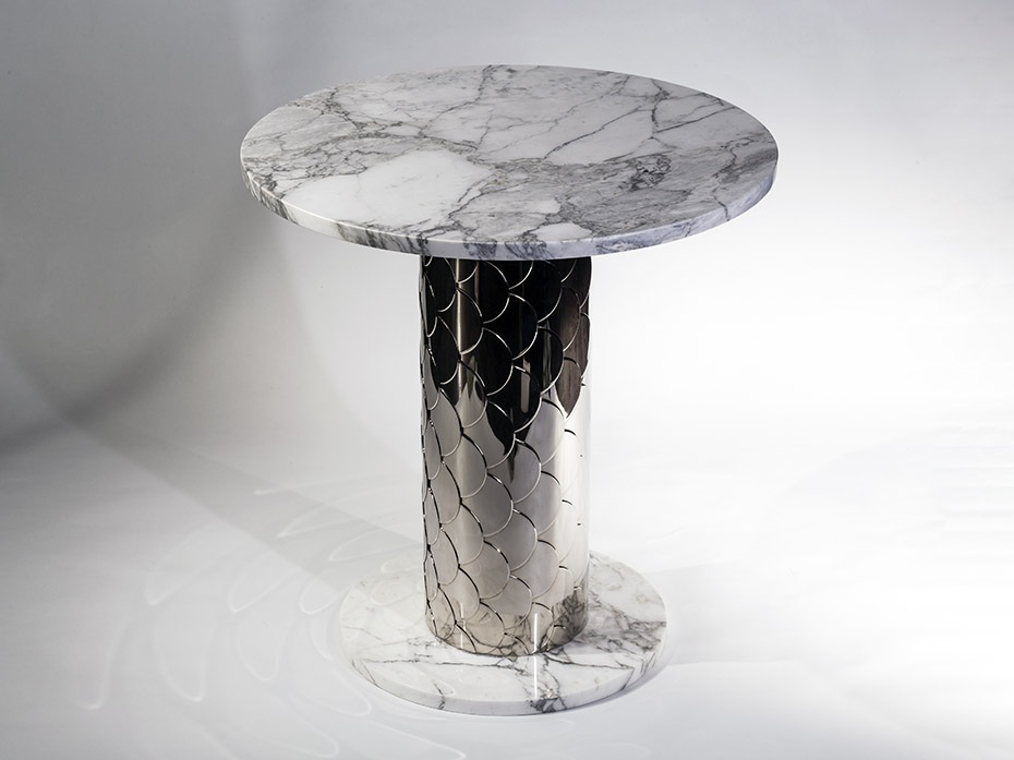 Стол кофейный Ar-Deco FG-068 круглый полированный никель