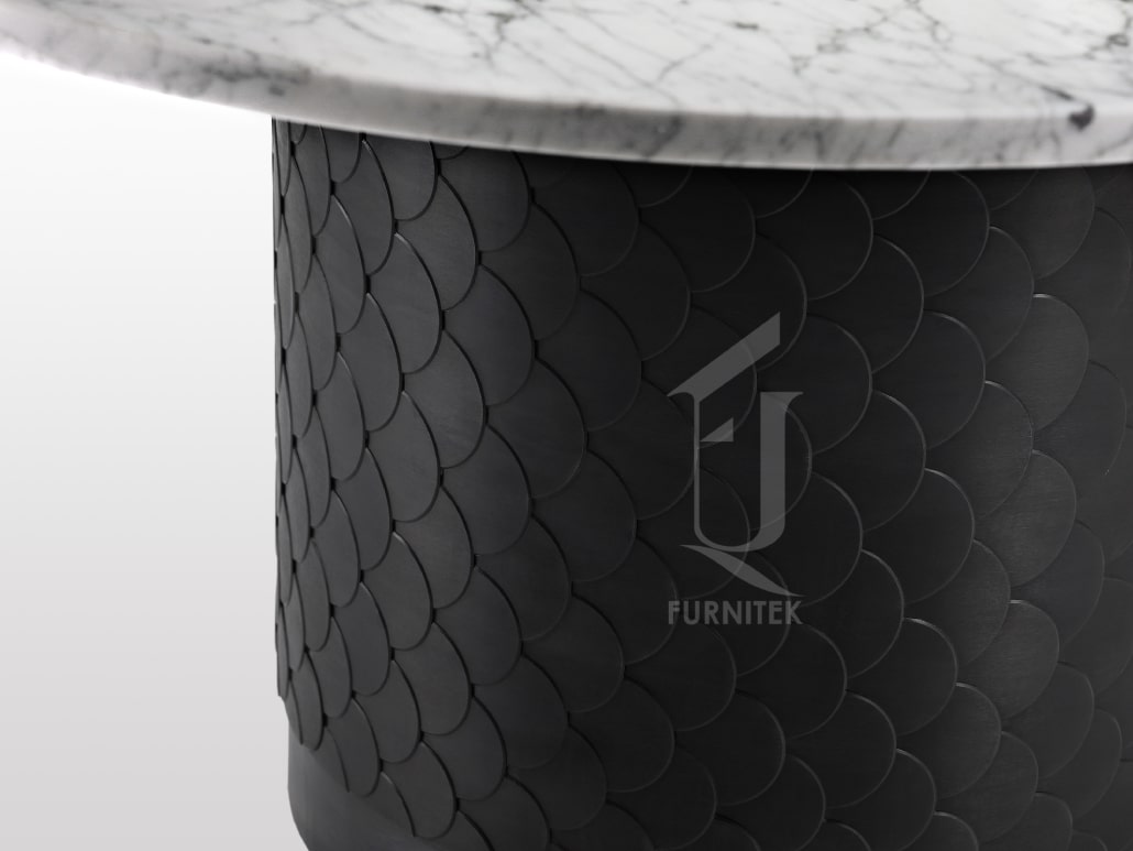 Стол обеденный Ar-Deco Furnitek FG-009 Черненая латунь