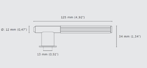Мебельная L-образная ручка Buster & Punch GLB-07325 хром