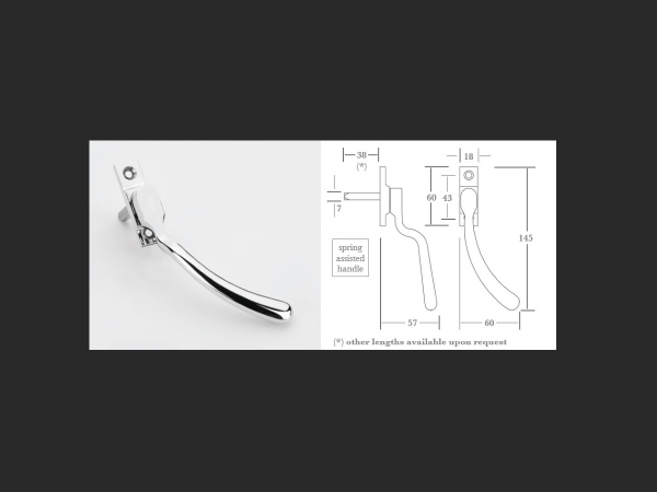 Оконная ручка Frank Allart 0350 полированный хром