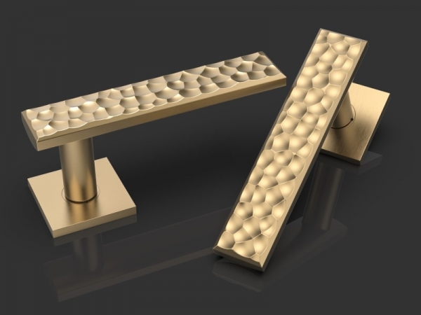 Дверная ручка на розетке Oliver Knights Benjamin LH матовая латунь