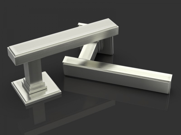 Дверная ручка на розетке Oliver Knights Breunor LH матовый никель