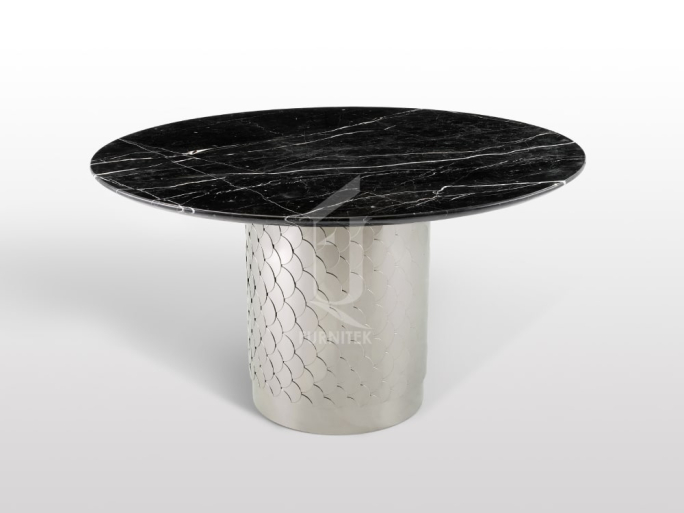 Стол обеденный круглый Ar-Deco FG-018 полированный никель