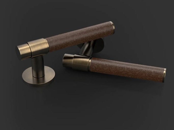 Дверная ручка на розетке Oliver Knights Dain LHLG античная латунь