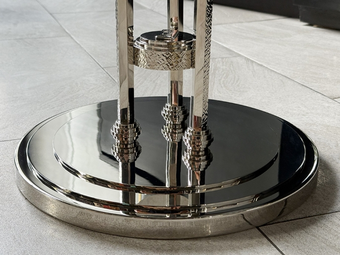 Стол кофейный Ar-Deco FG-075 круглый полированный никель