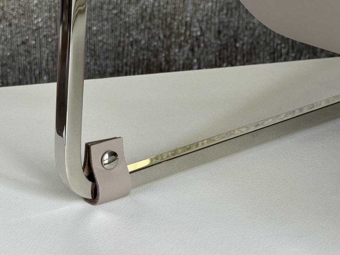 Дровница с кожаной вставкой FG-12052 полированный никель