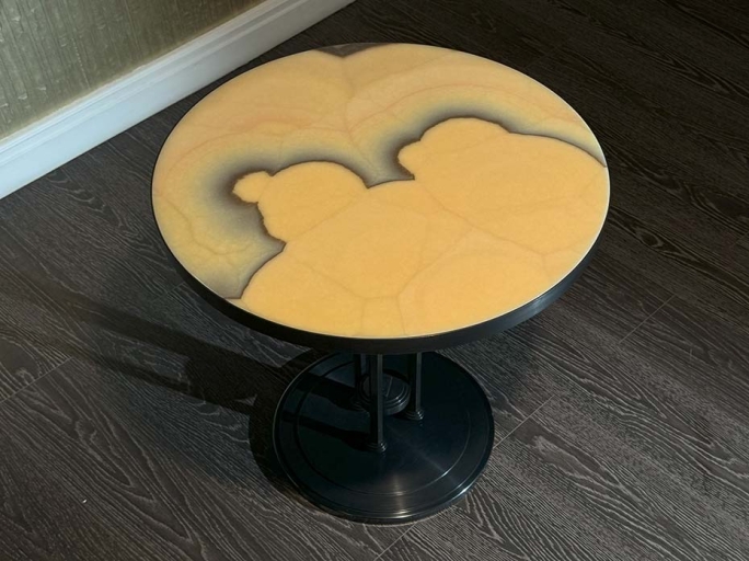 Стол кофейный Ar-Deco FG-072 круглый чернёная латунь