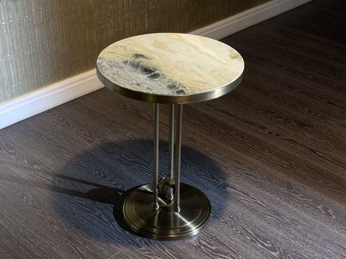 Стол кофейный Ar-Deco FG-071 круглый античная латунь