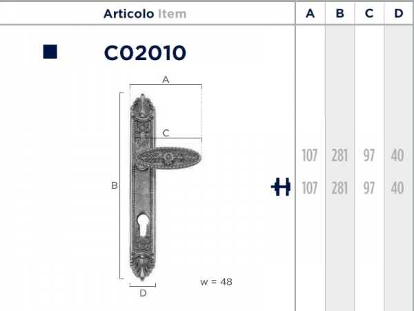 Дверная ручка на планке Enrico Cassina LETIZIA C02010