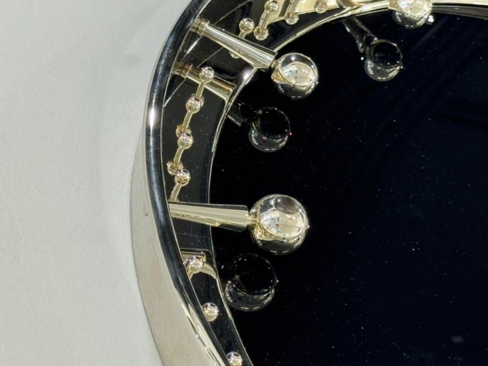 Часы FG-1002031 полированный никель стекло чёрное глянец 600мм