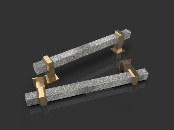 Дверная ручка-скоба Oliver Knights Shagreen PH полированная латунь