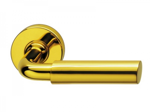 Дверная ручка на розетке P.Bisschop 1939/7/607 полированная латунь