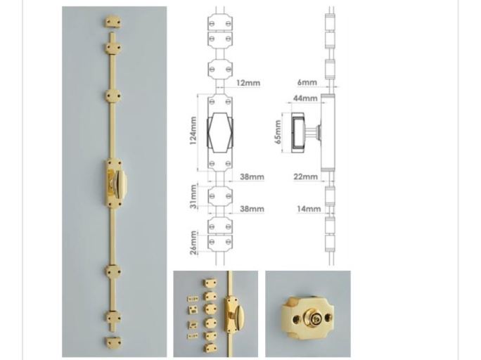 Кремона для окон и дверей Croft 6000_7005 PC полированный хром