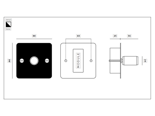Диммер Buster & Punch одинарный UK-DI-CO-1G-WH-ST-A