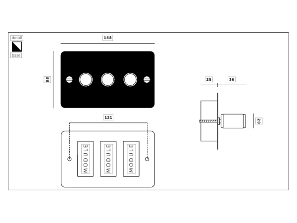 Диммер Buster & Punch тройной UK-DI-CO-3G-WH-ST-A