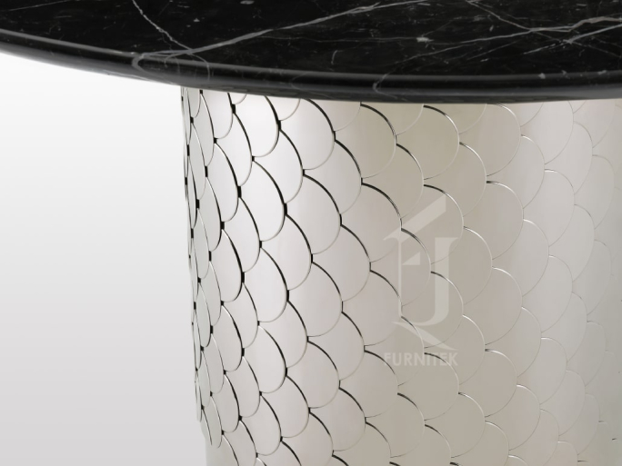 Стол обеденный Ar-Deco Furnitek FG-018 Полированный никель