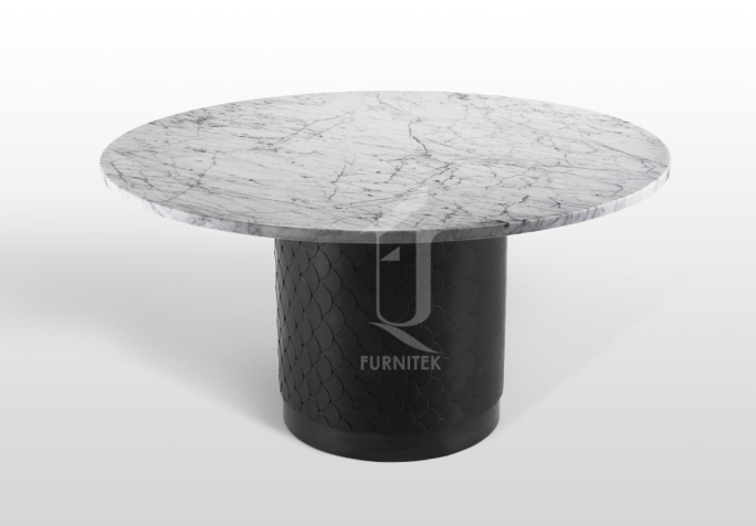 Стол обеденный круглый Ar-Deco FG-009 чернёная латунь