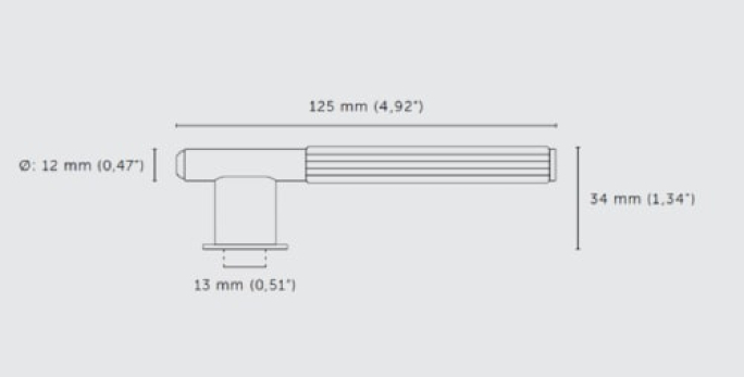 Мебельная L-образная ручка Buster & Punch GLB-35329 графитовая